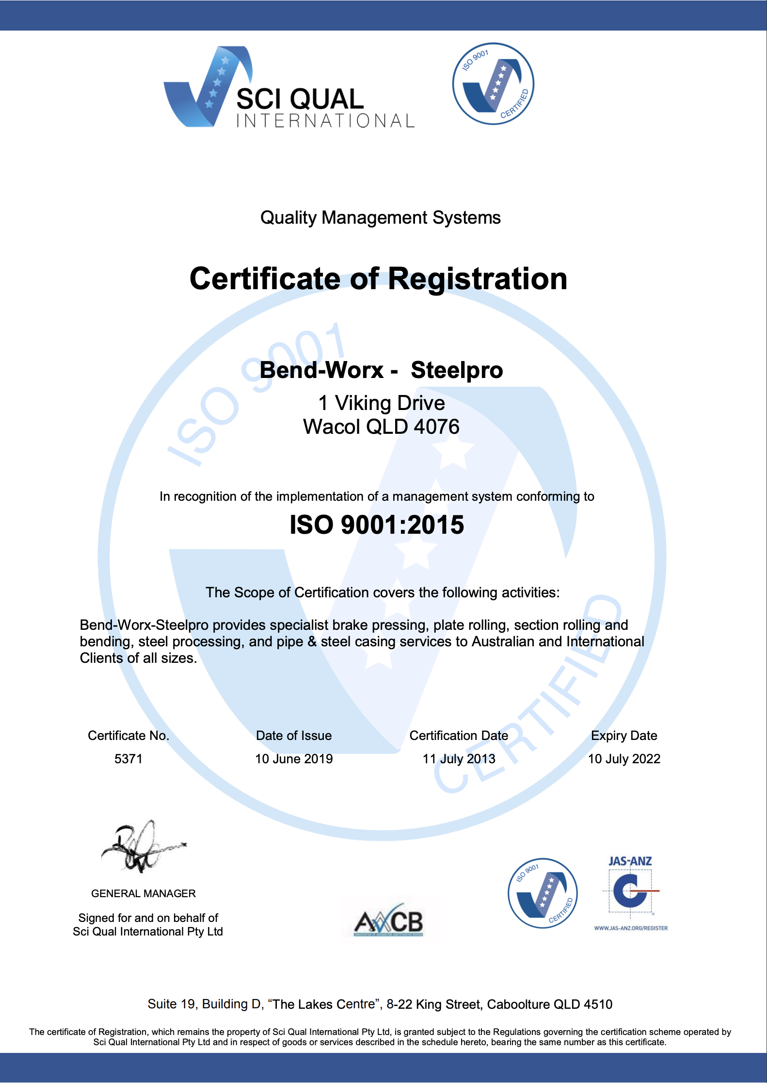 ISO 9001 Certification 